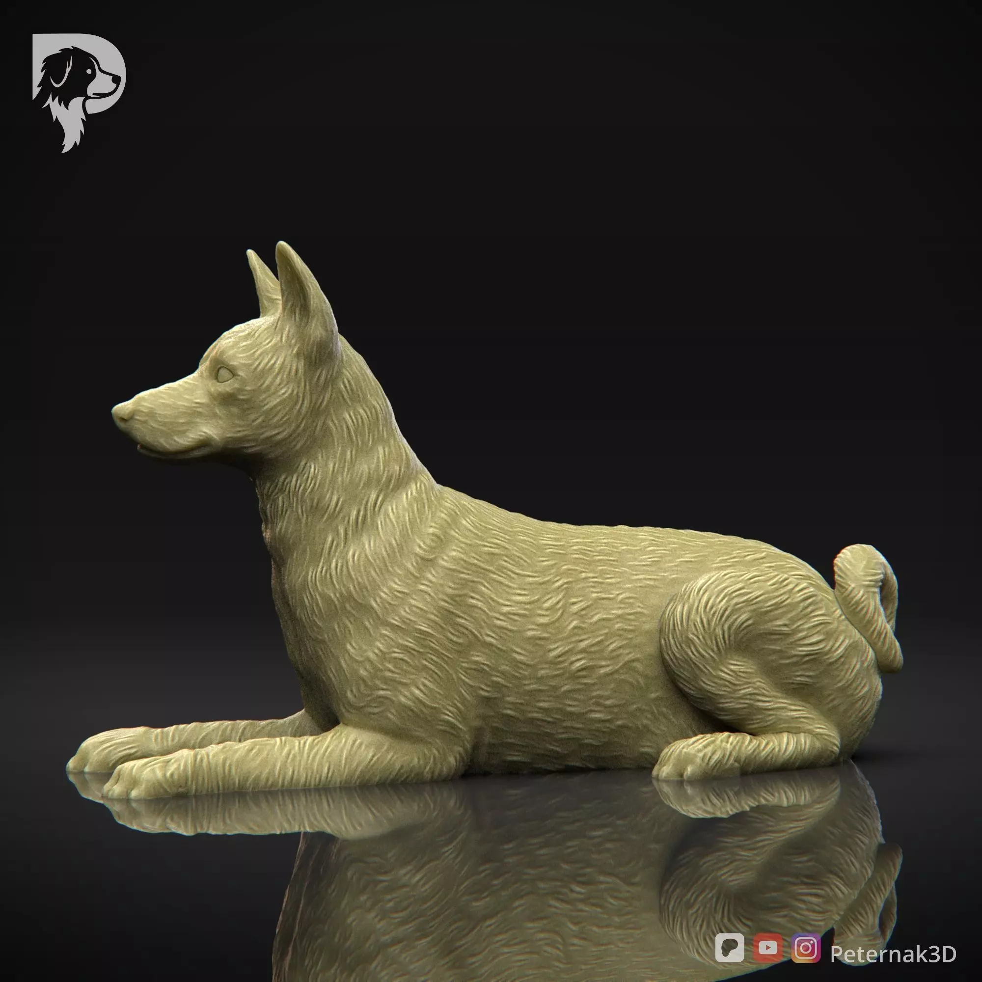 Dog 3D Print Model Basenji Pose 07 Ready STL 3D print model_10