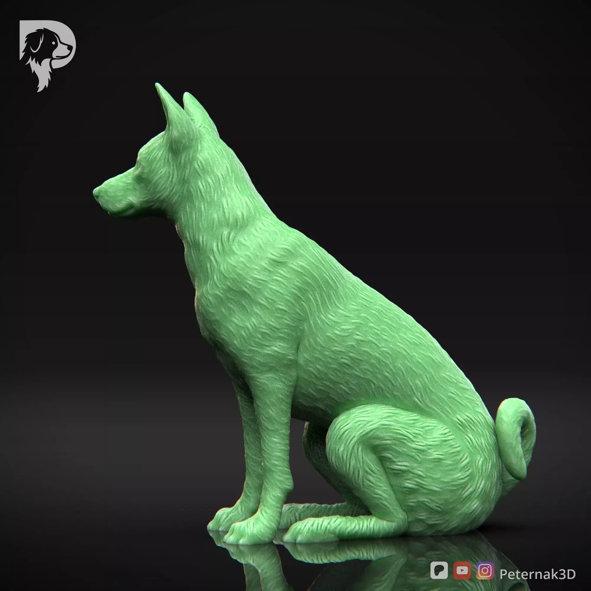 Dog 3D Print Model Basenji Pose 06 Ready STL 3D print model_9