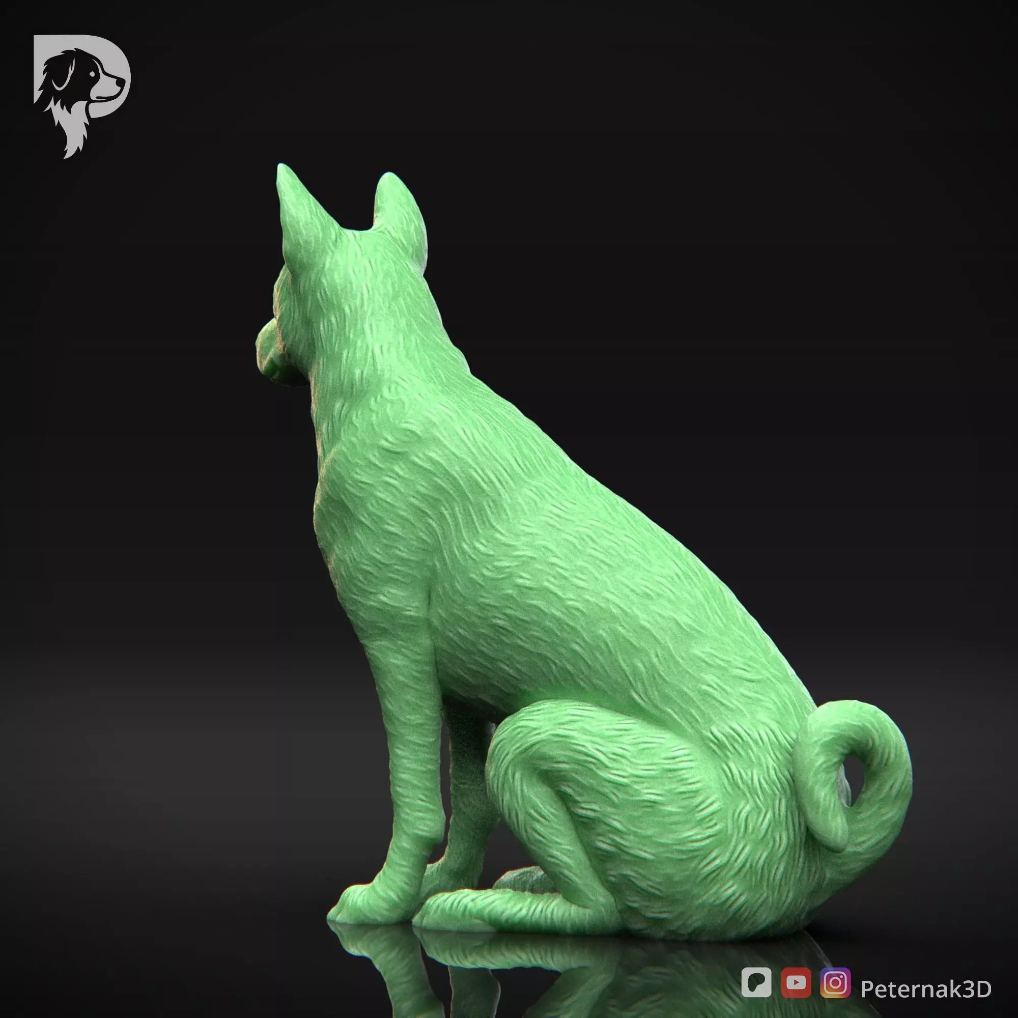 Dog 3D Print Model Basenji Pose 06 Ready STL 3D print model_8