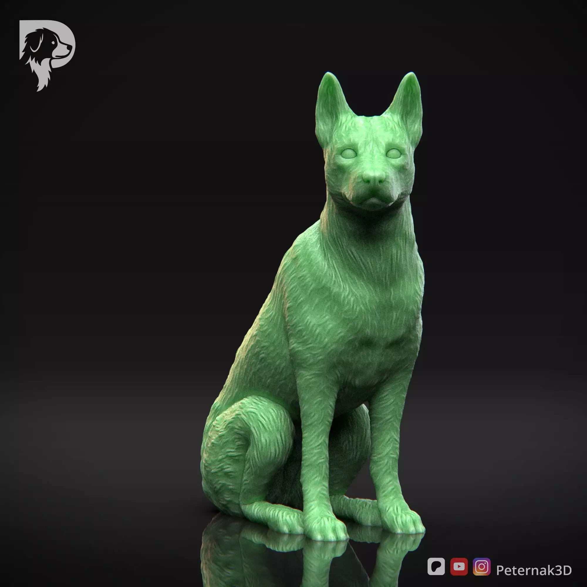 Dog 3D Print Model Basenji Pose 06 Ready STL 3D print model_2