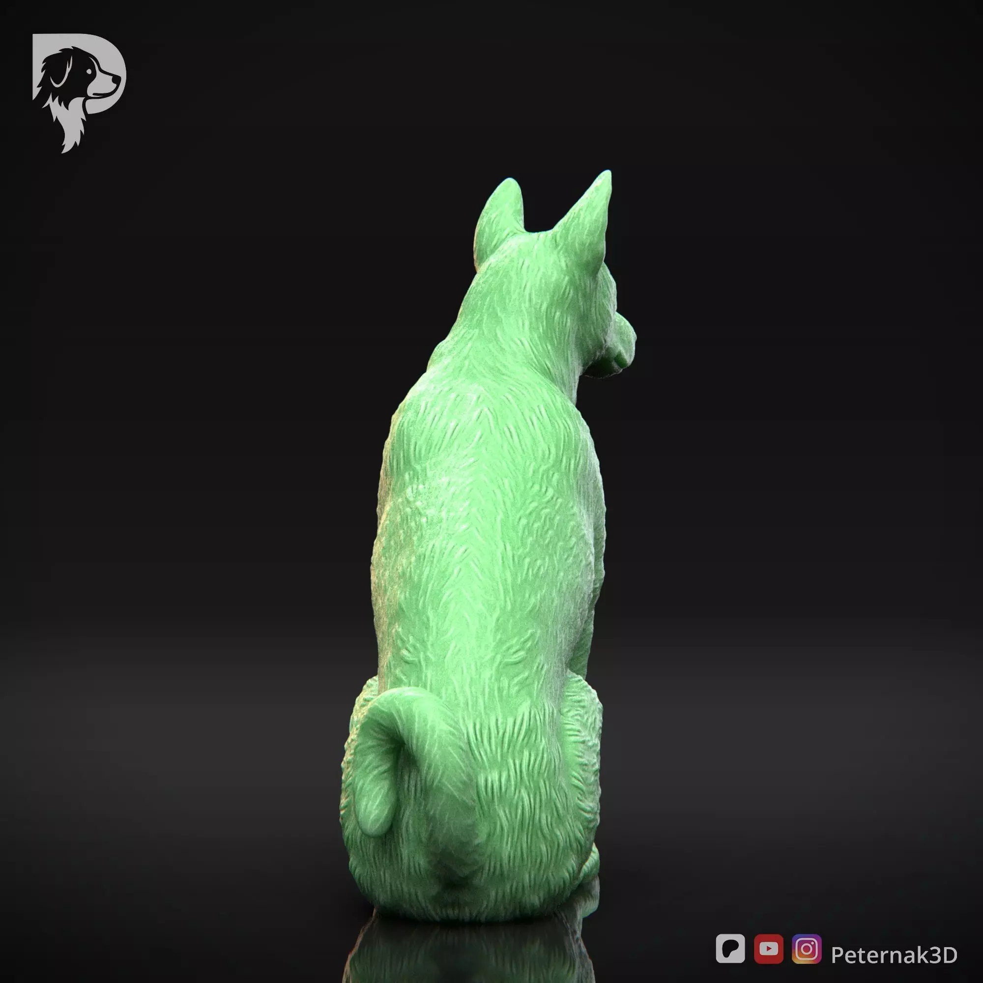 Dog 3D Print Model Basenji Pose 06 Ready STL 3D print model_6