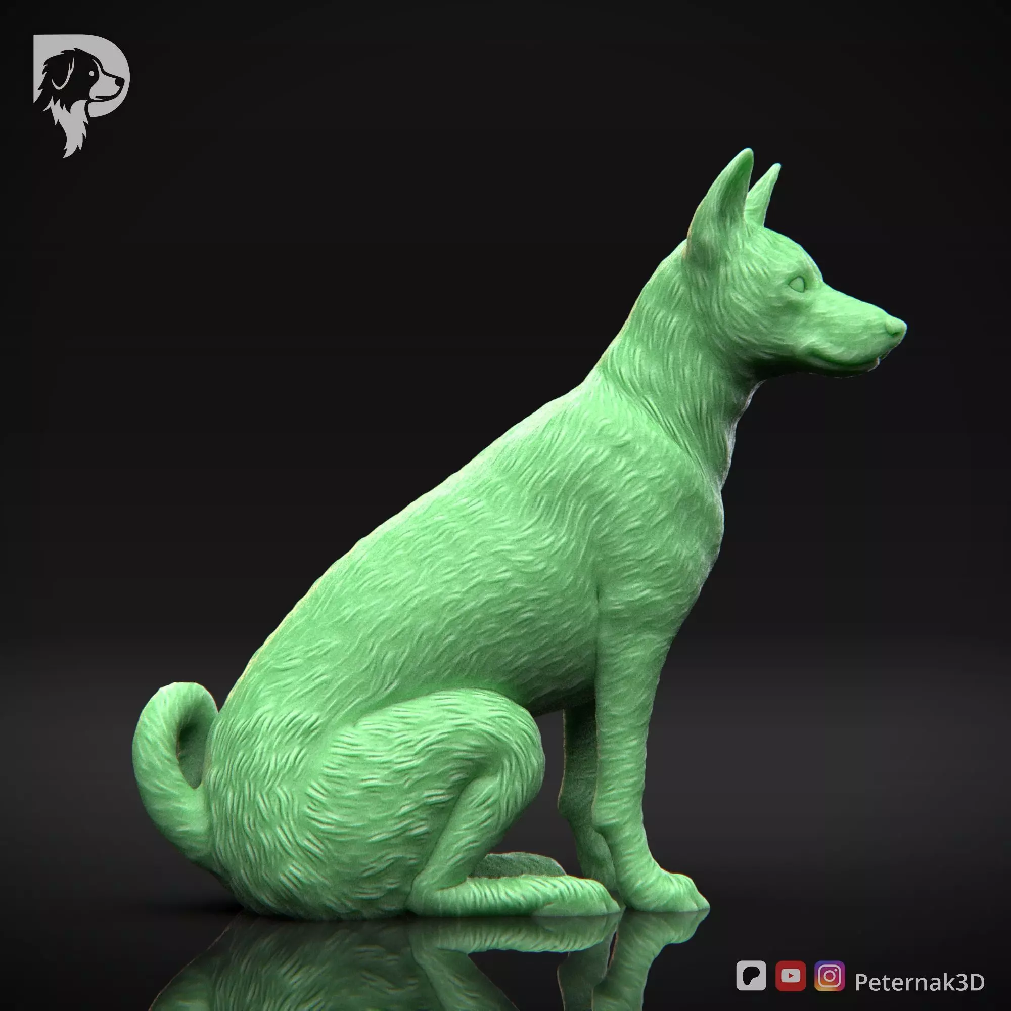 Dog 3D Print Model Basenji Pose 06 Ready STL 3D print model_4