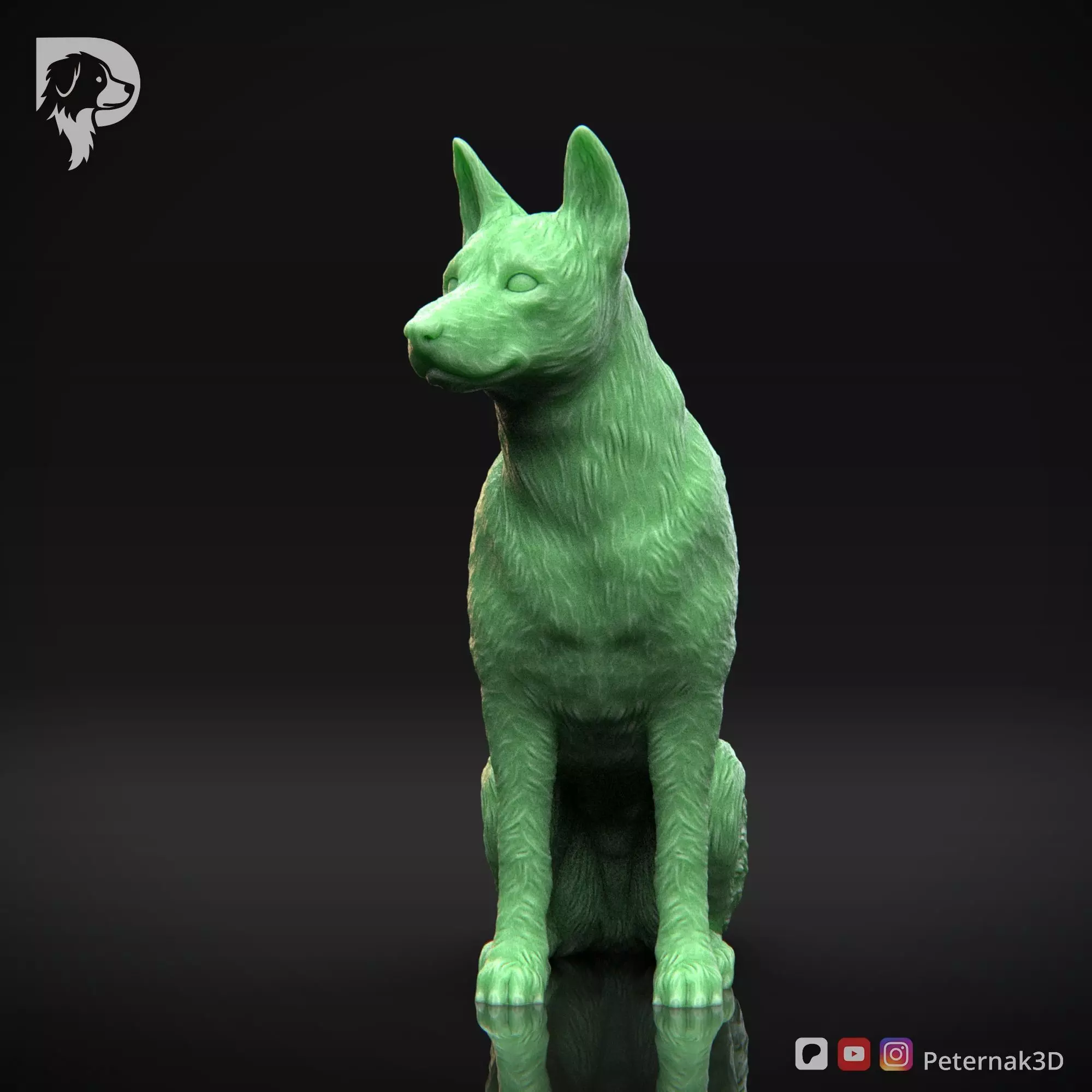 Dog 3D Print Model Basenji Pose 06 Ready STL 3D print model_11