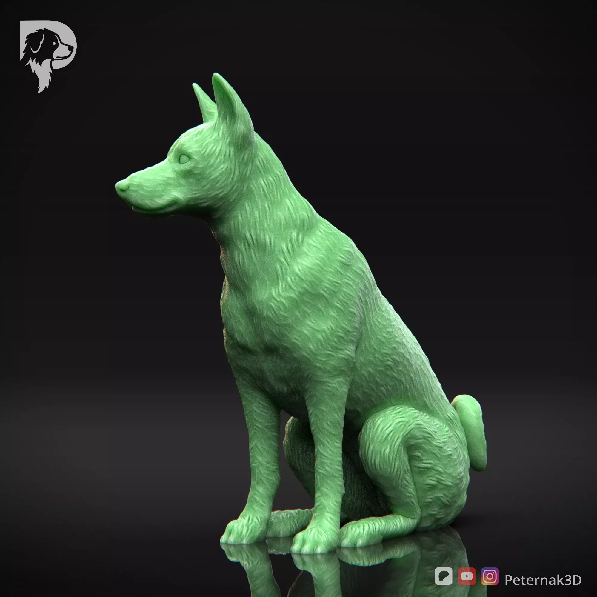 Dog 3D Print Model Basenji Pose 06 Ready STL 3D print model_10