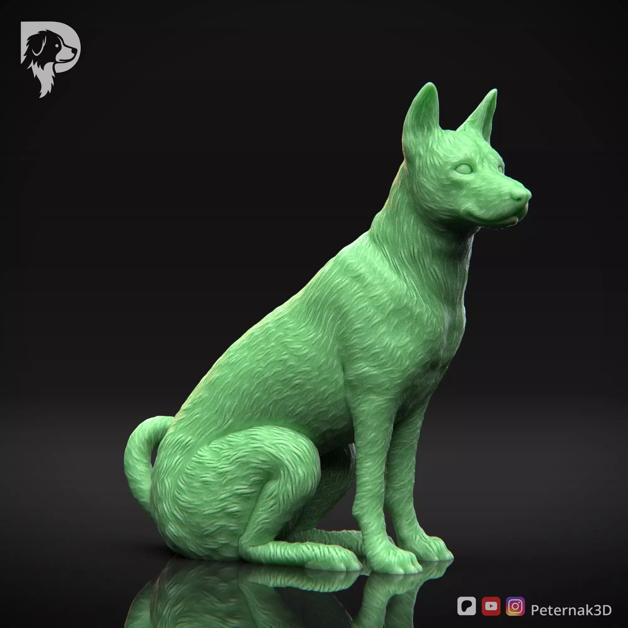Dog 3D Print Model Basenji Pose 06 Ready STL 3D print model_3