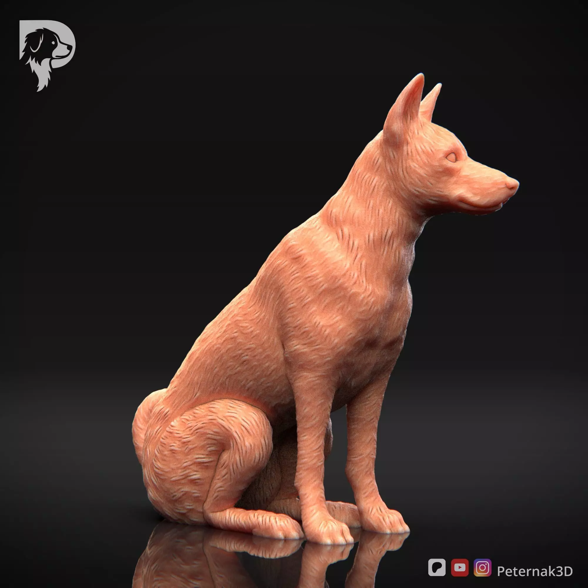 Dog 3D Print Model Basenji Pose 05 Ready STL 3D print model_4