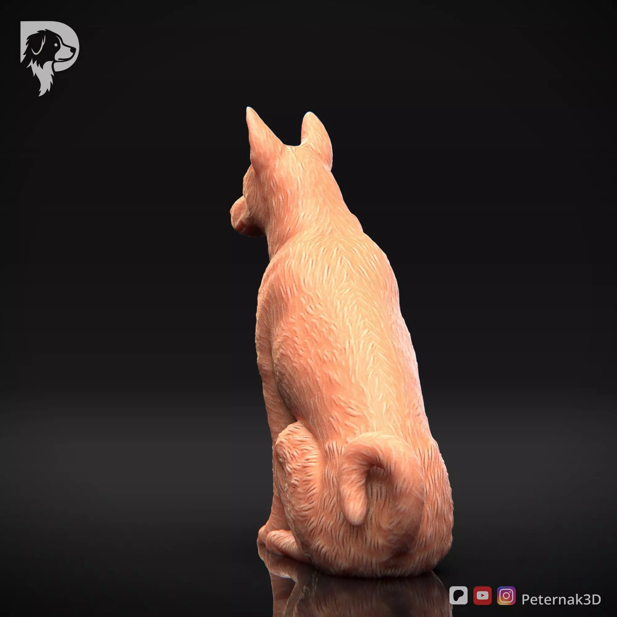Dog 3D Print Model Basenji Pose 05 Ready STL 3D print model_8