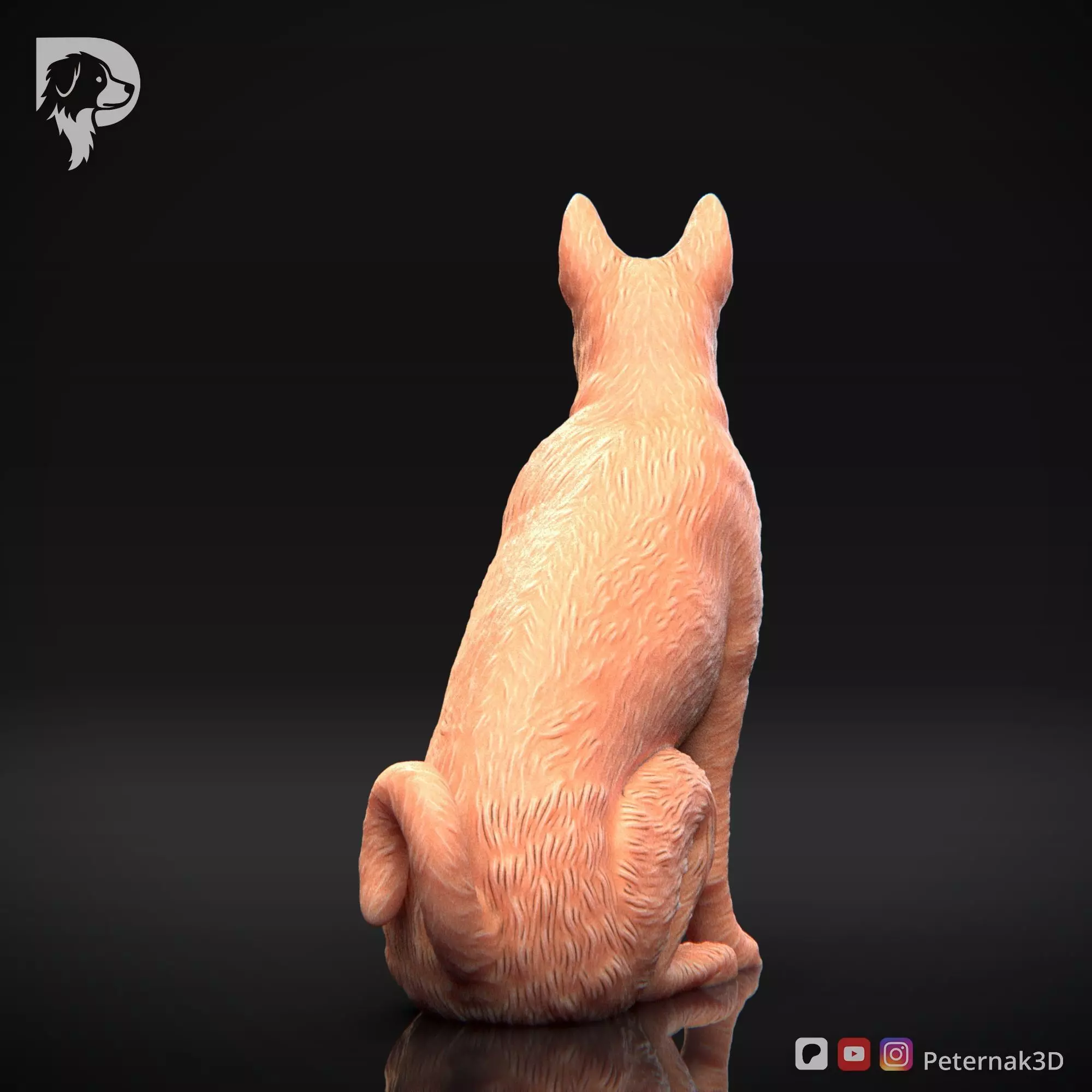 Dog 3D Print Model Basenji Pose 05 Ready STL 3D print model_7