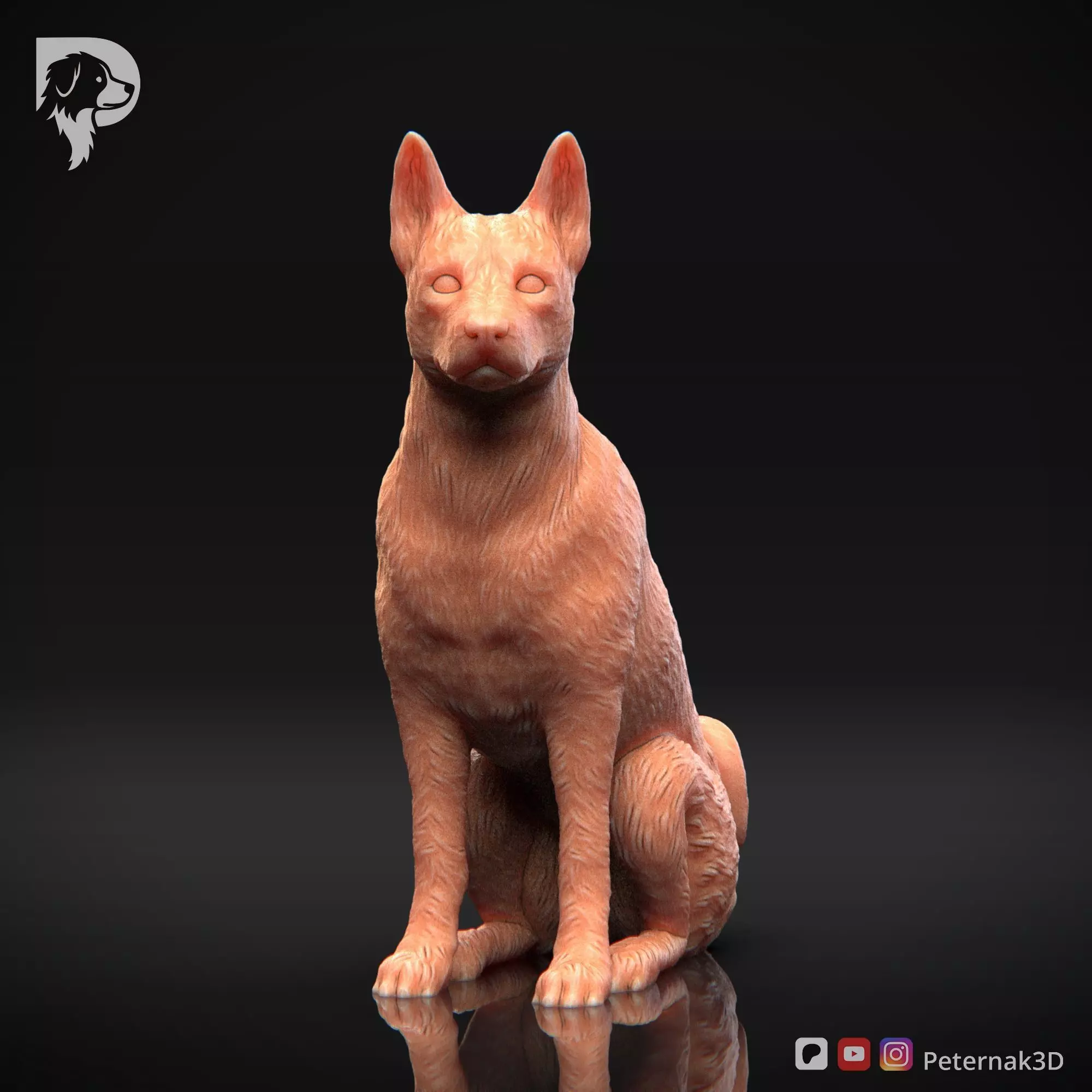 Dog 3D Print Model Basenji Pose 05 Ready STL 3D print model_2