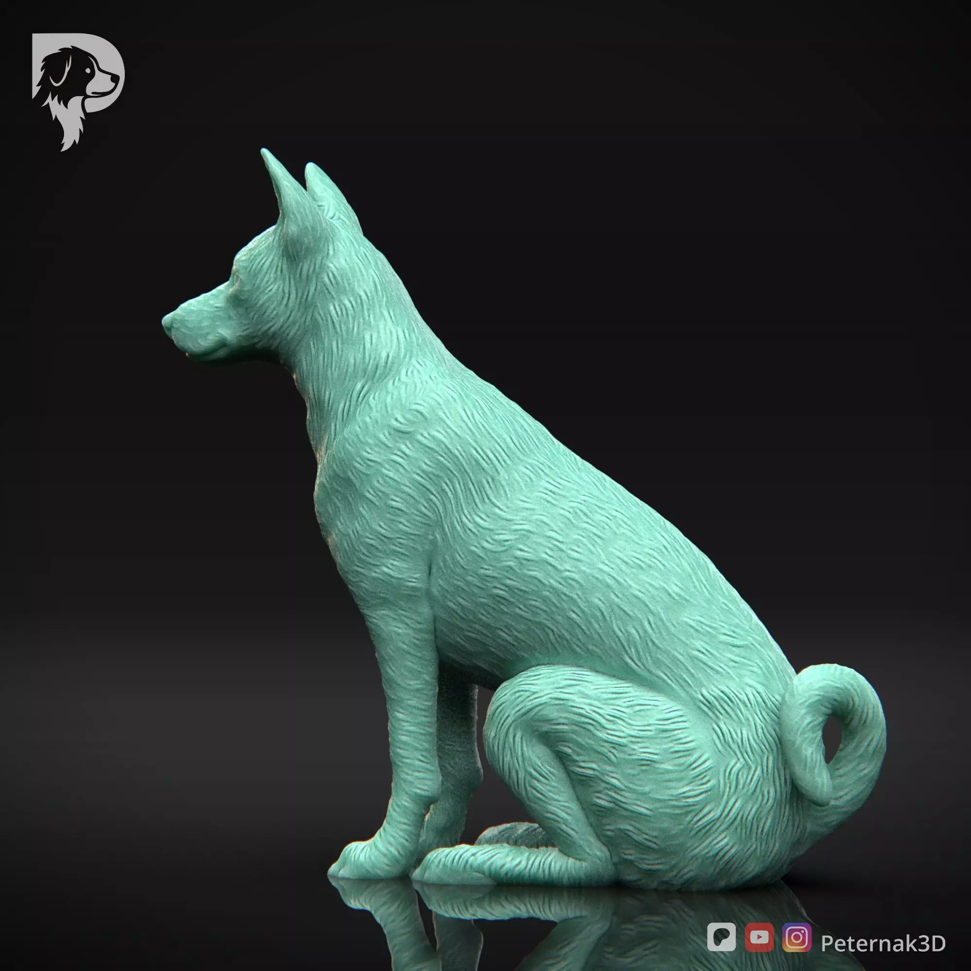 Dog 3D Print Model Basenji Pose 04 Ready STL 3D print model_9