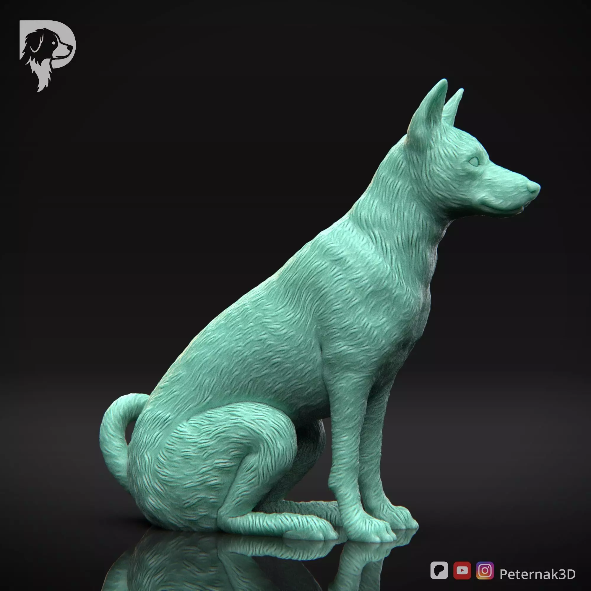 Dog 3D Print Model Basenji Pose 04 Ready STL 3D print model_4
