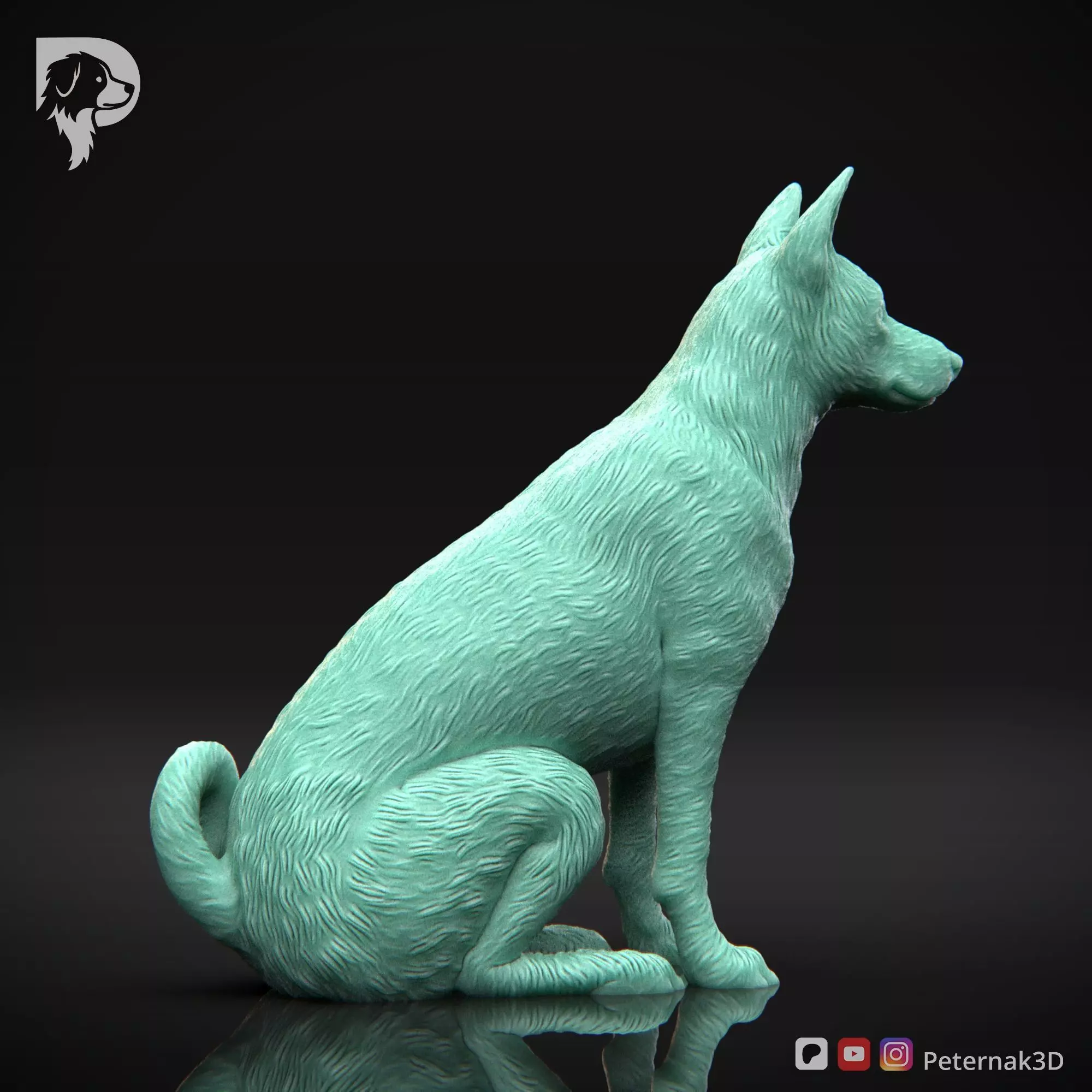 Dog 3D Print Model Basenji Pose 04 Ready STL 3D print model_5