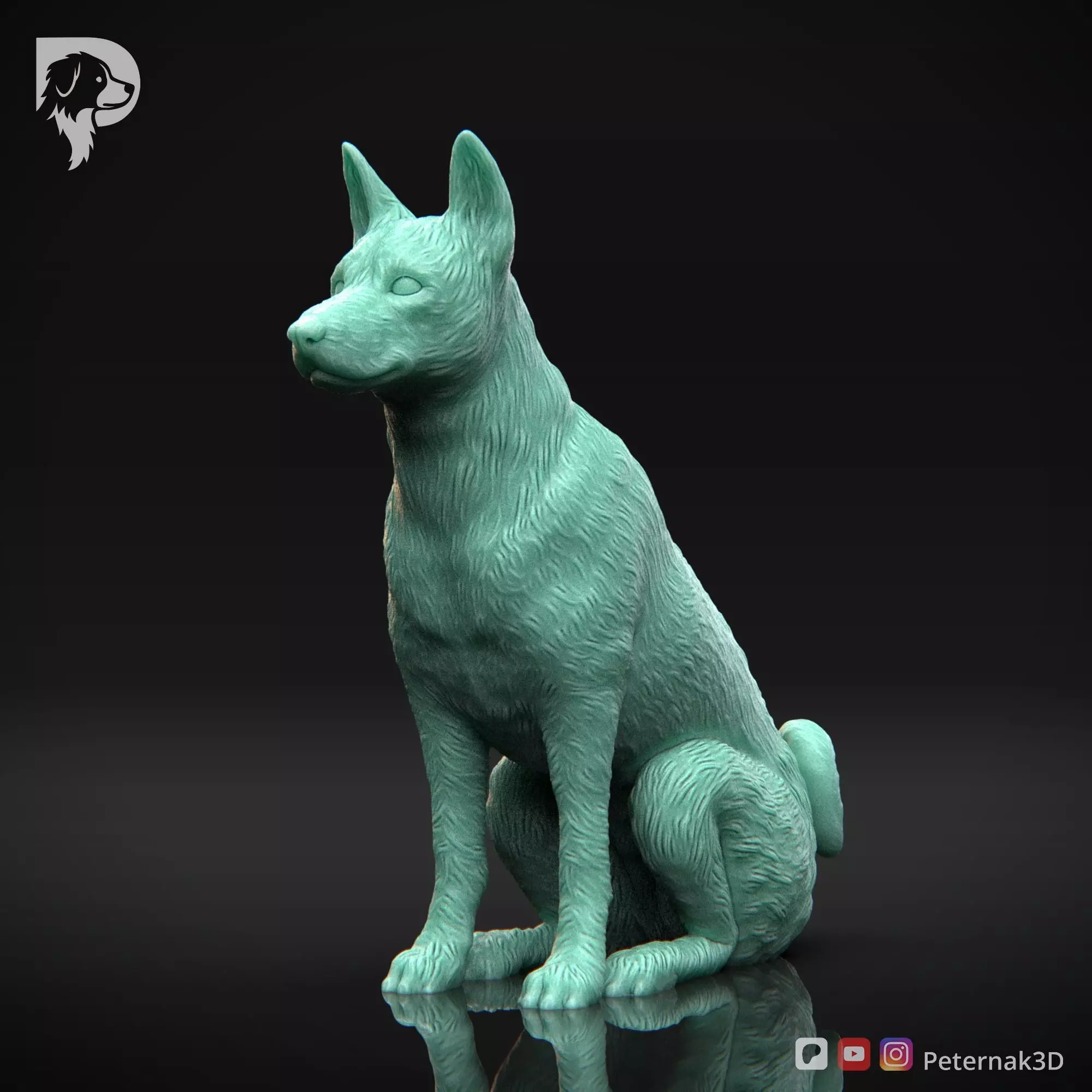 Dog 3D Print Model Basenji Pose 04 Ready STL 3D print model_11