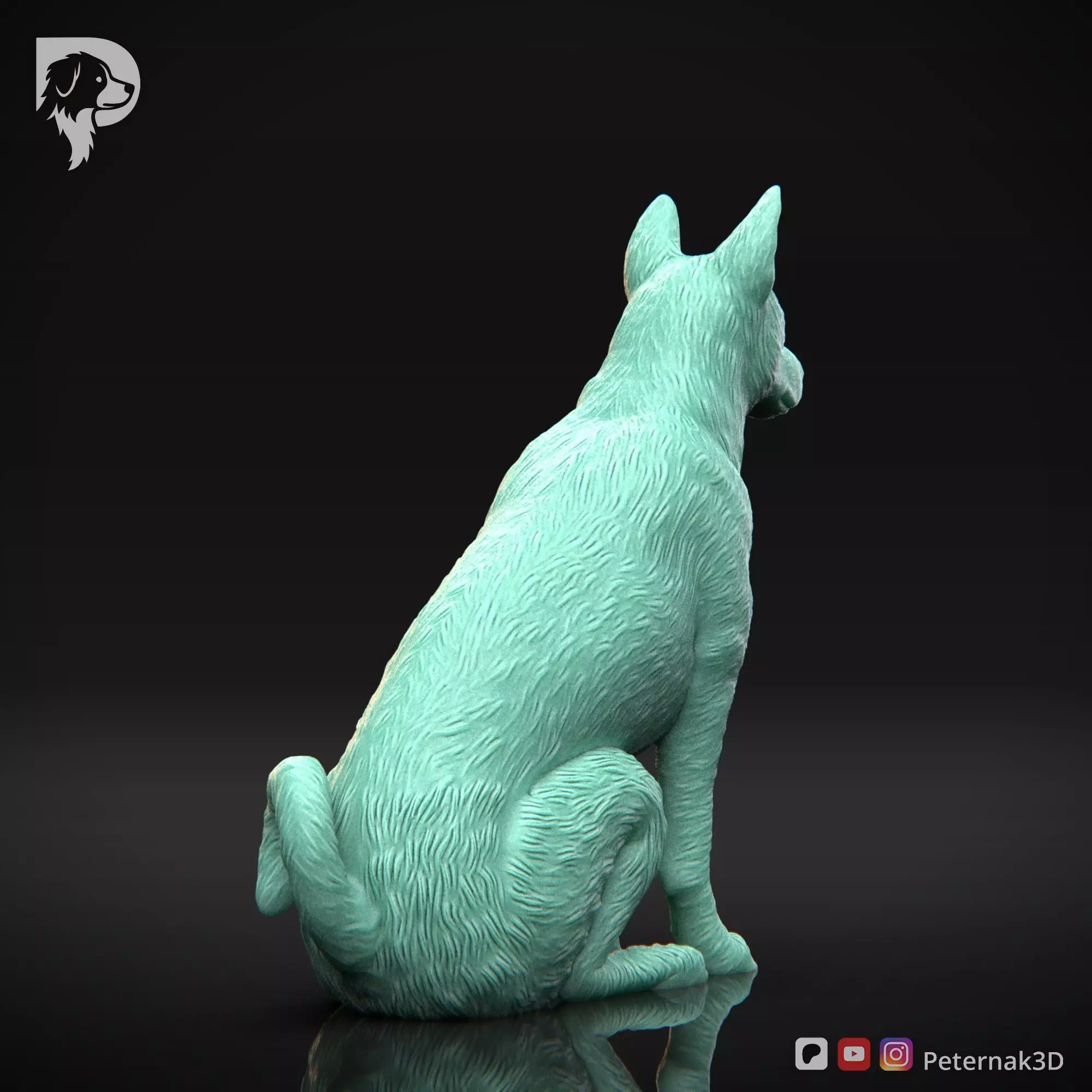 Dog 3D Print Model Basenji Pose 04 Ready STL 3D print model_6