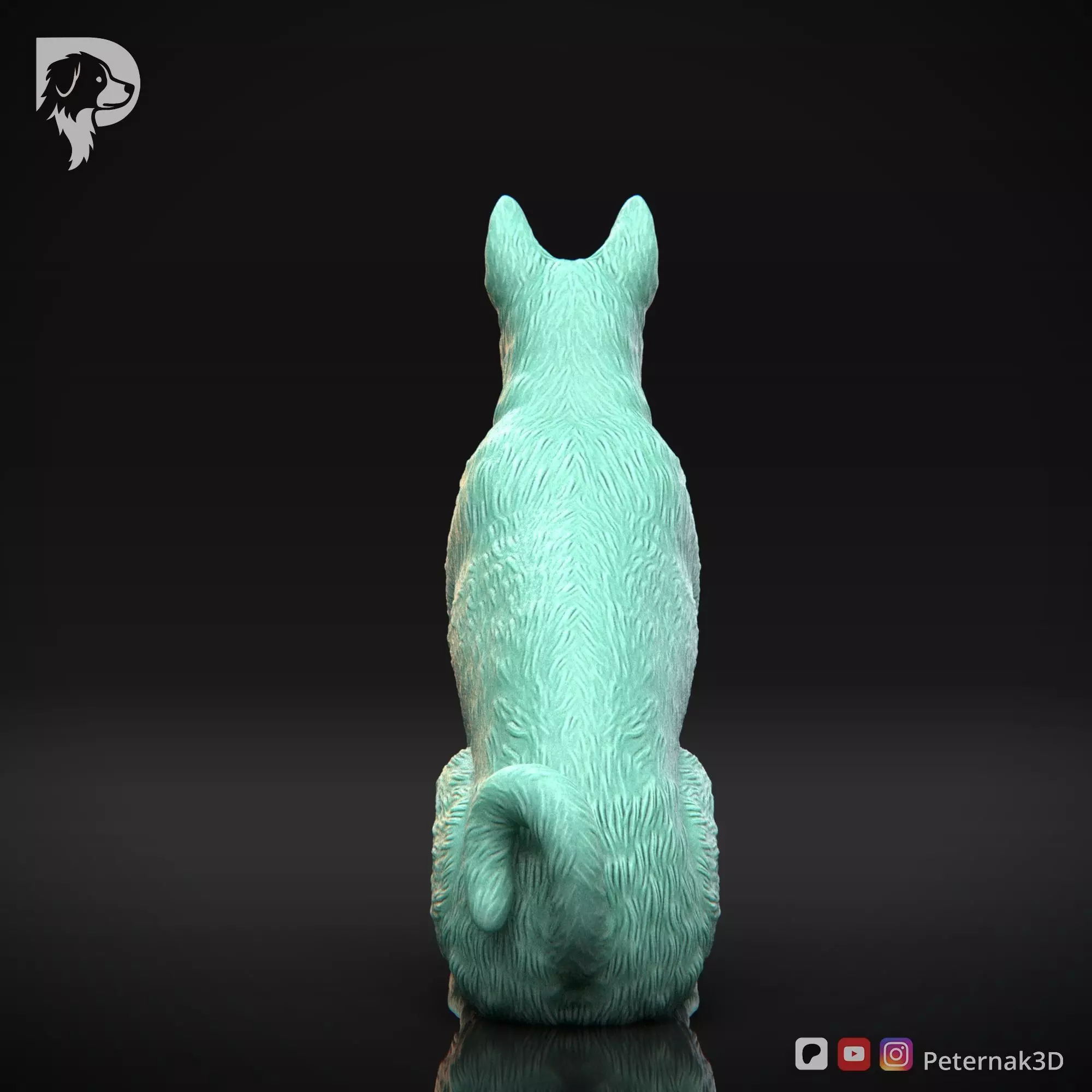 Dog 3D Print Model Basenji Pose 04 Ready STL 3D print model_7
