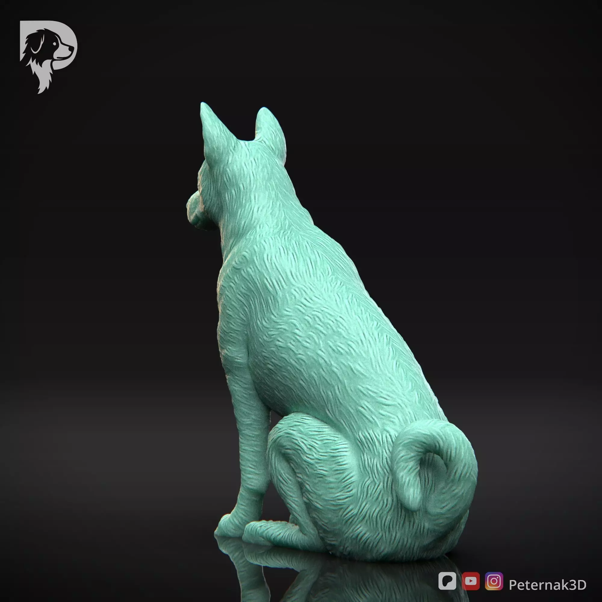 Dog 3D Print Model Basenji Pose 04 Ready STL 3D print model_8