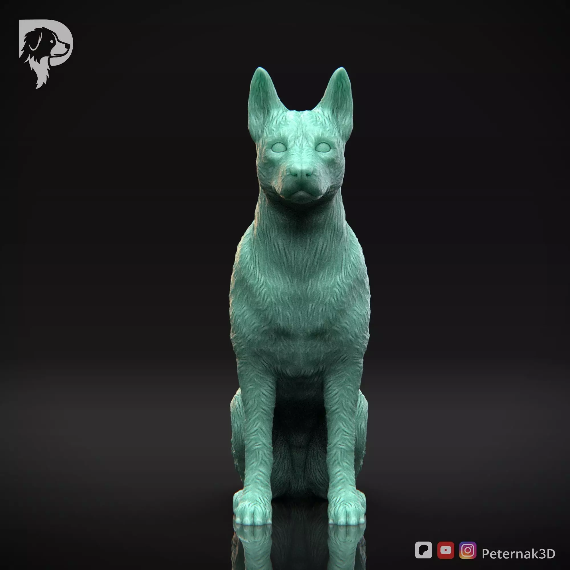 Dog 3D Print Model Basenji Pose 04 Ready STL 3D print model_2