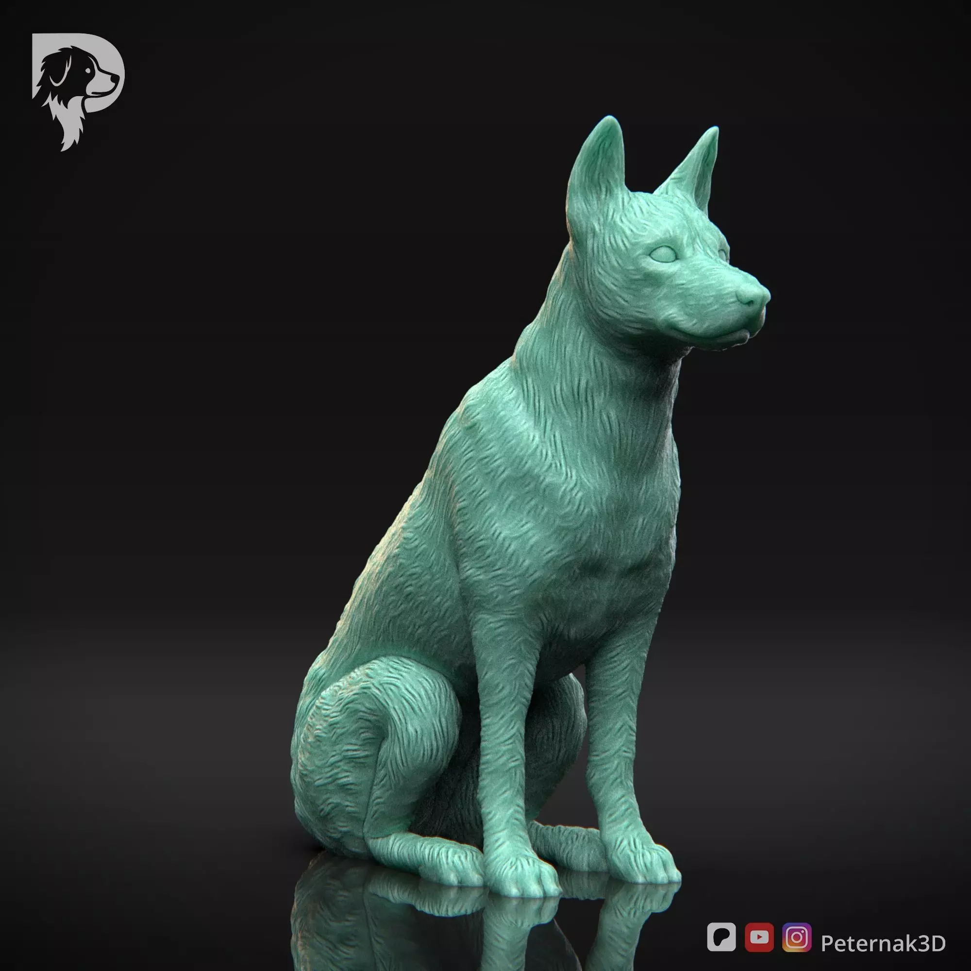 Dog 3D Print Model Basenji Pose 04 Ready STL 3D print model_3