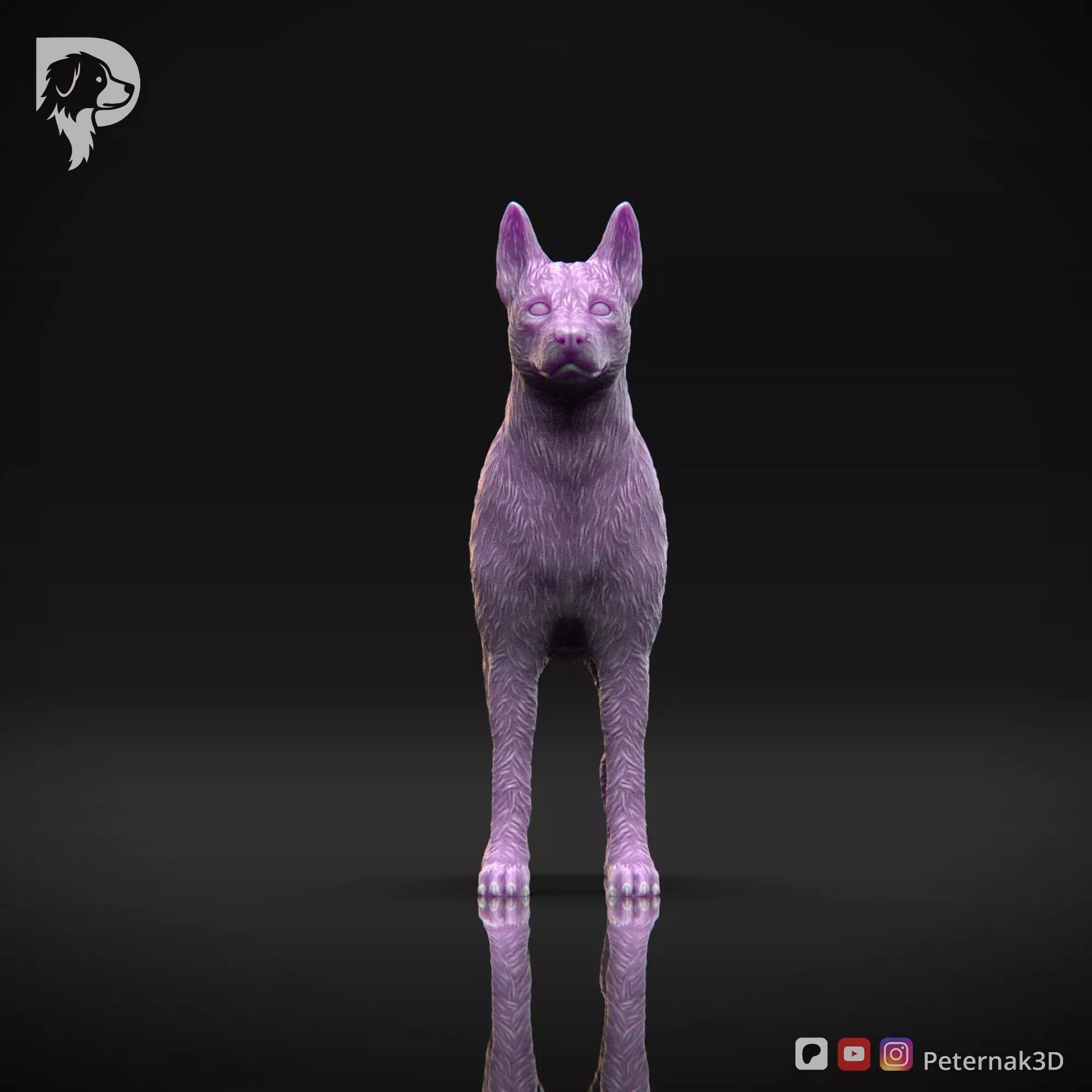 Dog 3D Print Model Basenji Pose 01 Ready STL 3D print model_2