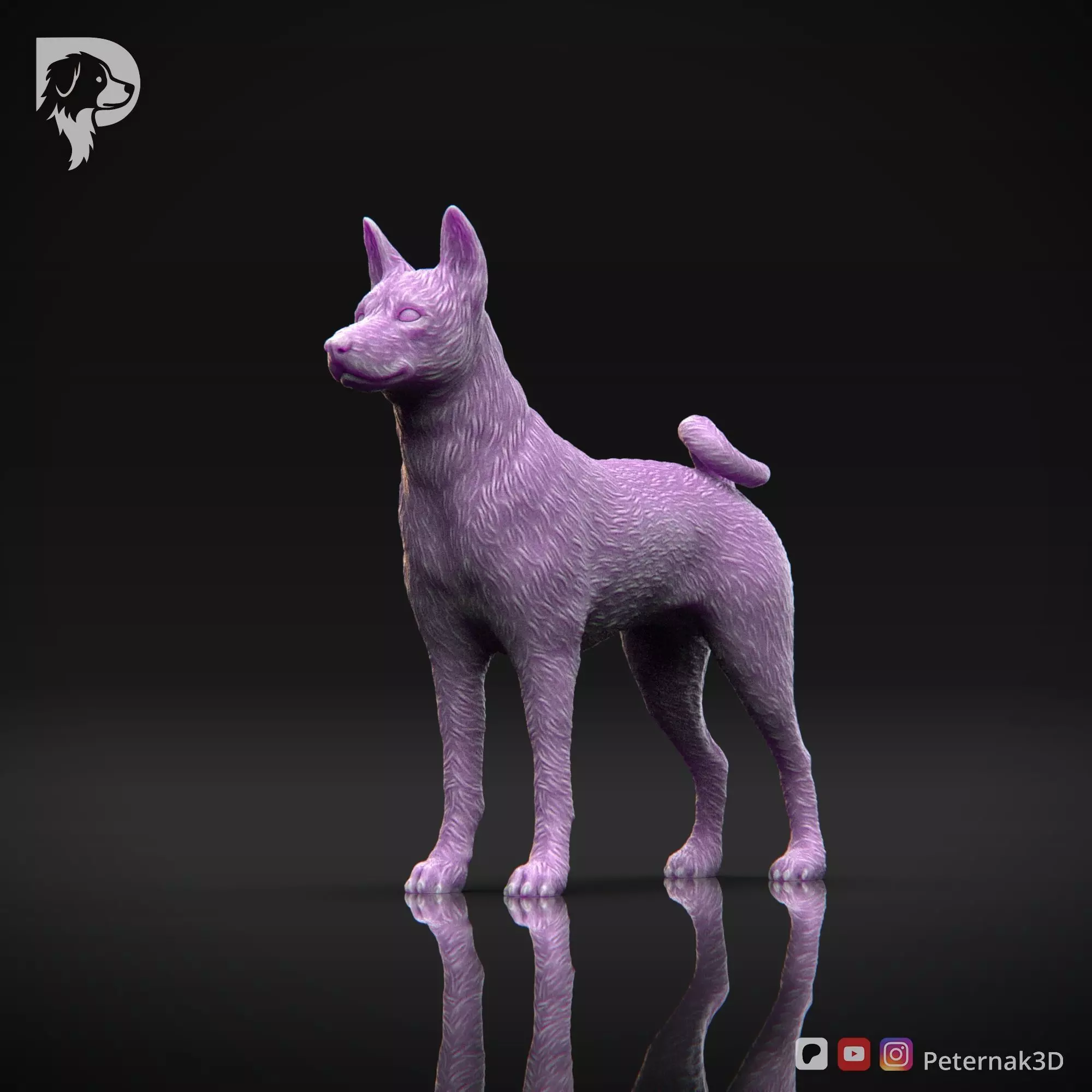 Dog 3D Print Model Basenji Pose 01 Ready STL 3D print model_11