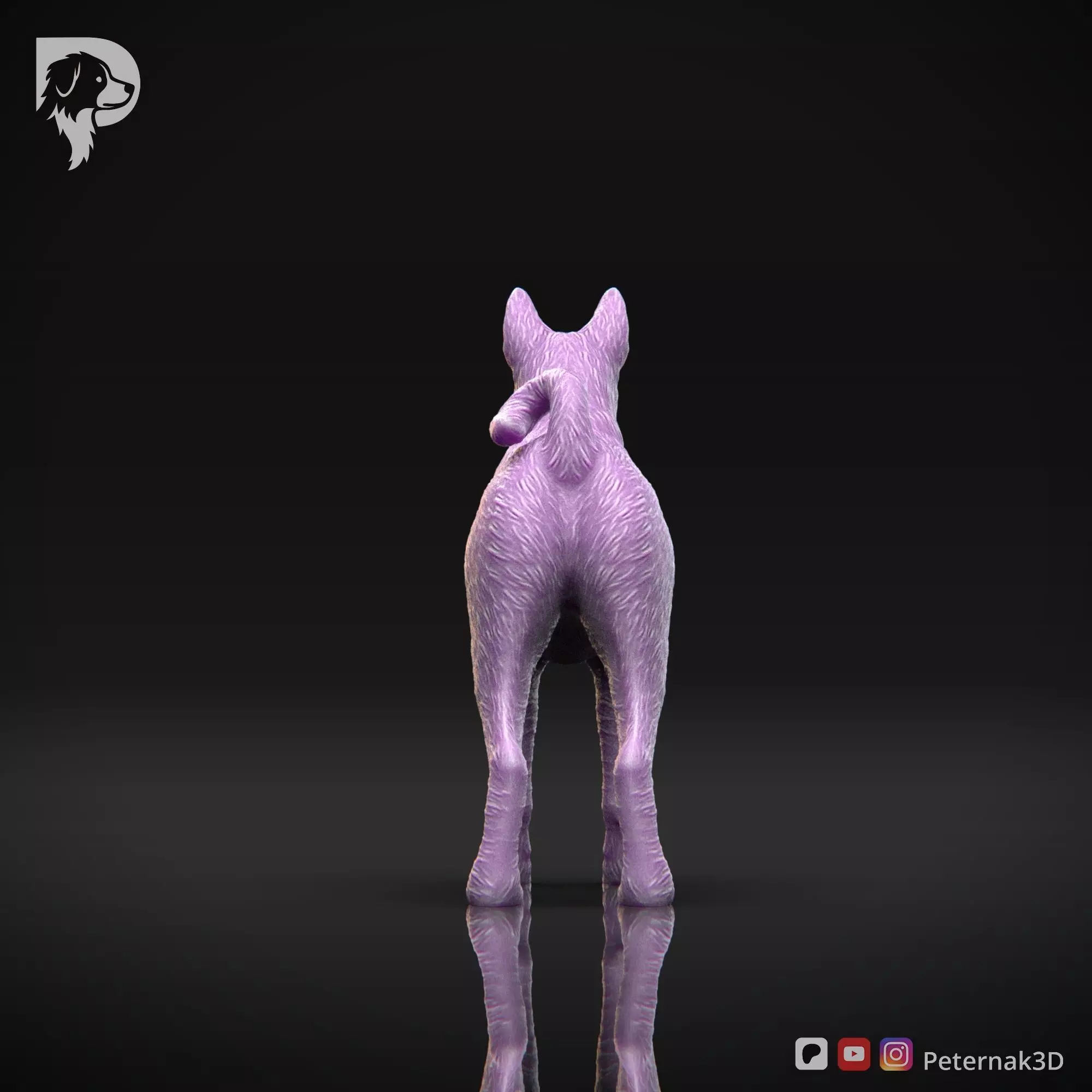 Dog 3D Print Model Basenji Pose 01 Ready STL 3D print model_7