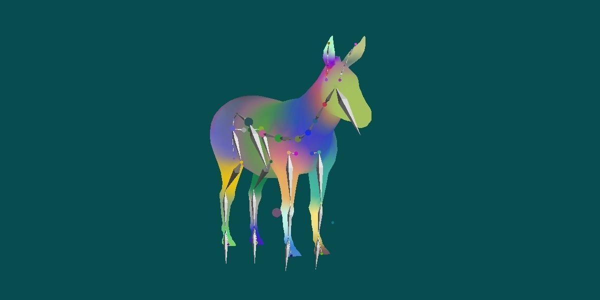 Donkey Animals lowpoly Low-poly 3D model_11