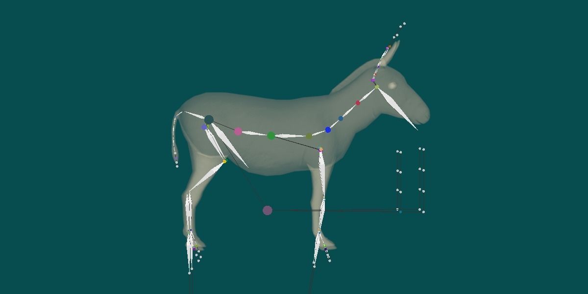 Donkey Animals lowpoly Low-poly 3D model_10