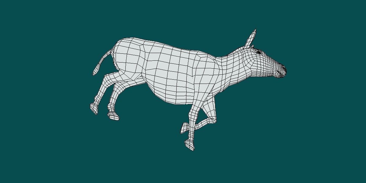 Donkey Animals lowpoly Low-poly 3D model_17
