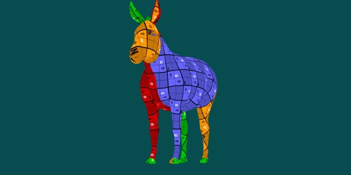 Donkey Animals lowpoly Low-poly 3D model_7