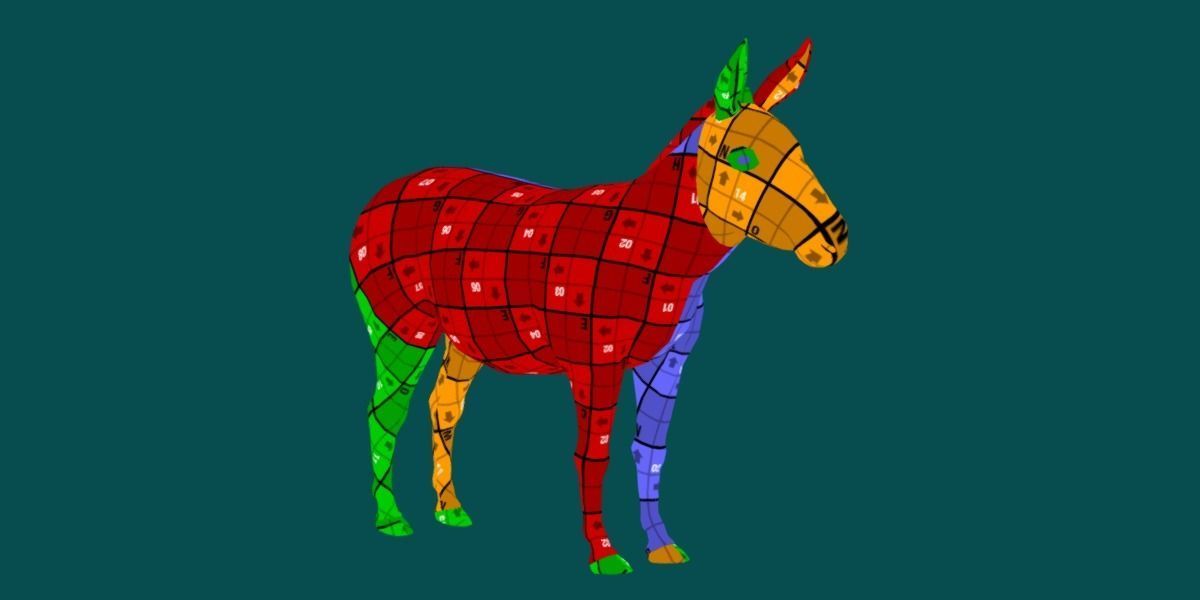 Donkey Animals lowpoly Low-poly 3D model_8