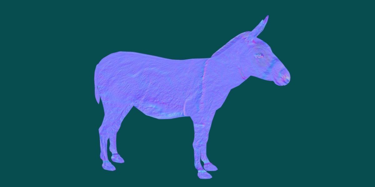 Donkey Animals lowpoly Low-poly 3D model_13