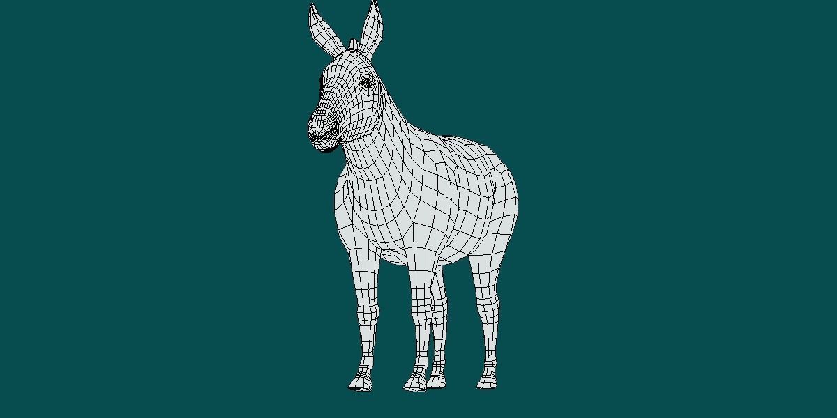 Donkey Animals lowpoly Low-poly 3D model_5