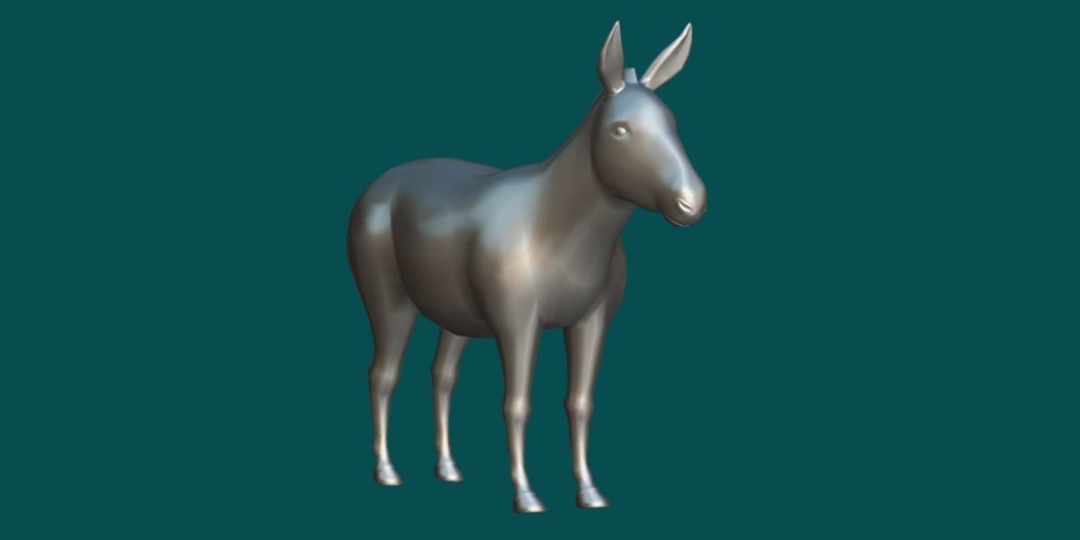 Donkey Animals lowpoly Low-poly 3D model_15