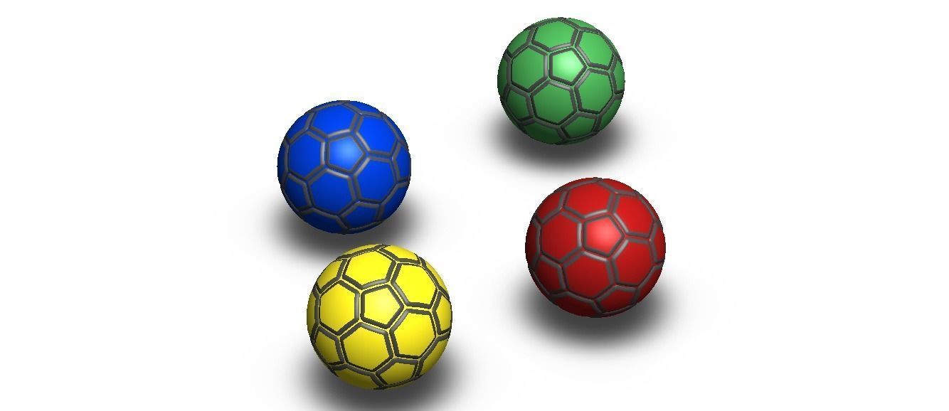 Coloured Plastic Football Ball 20 cm 3D print model_9