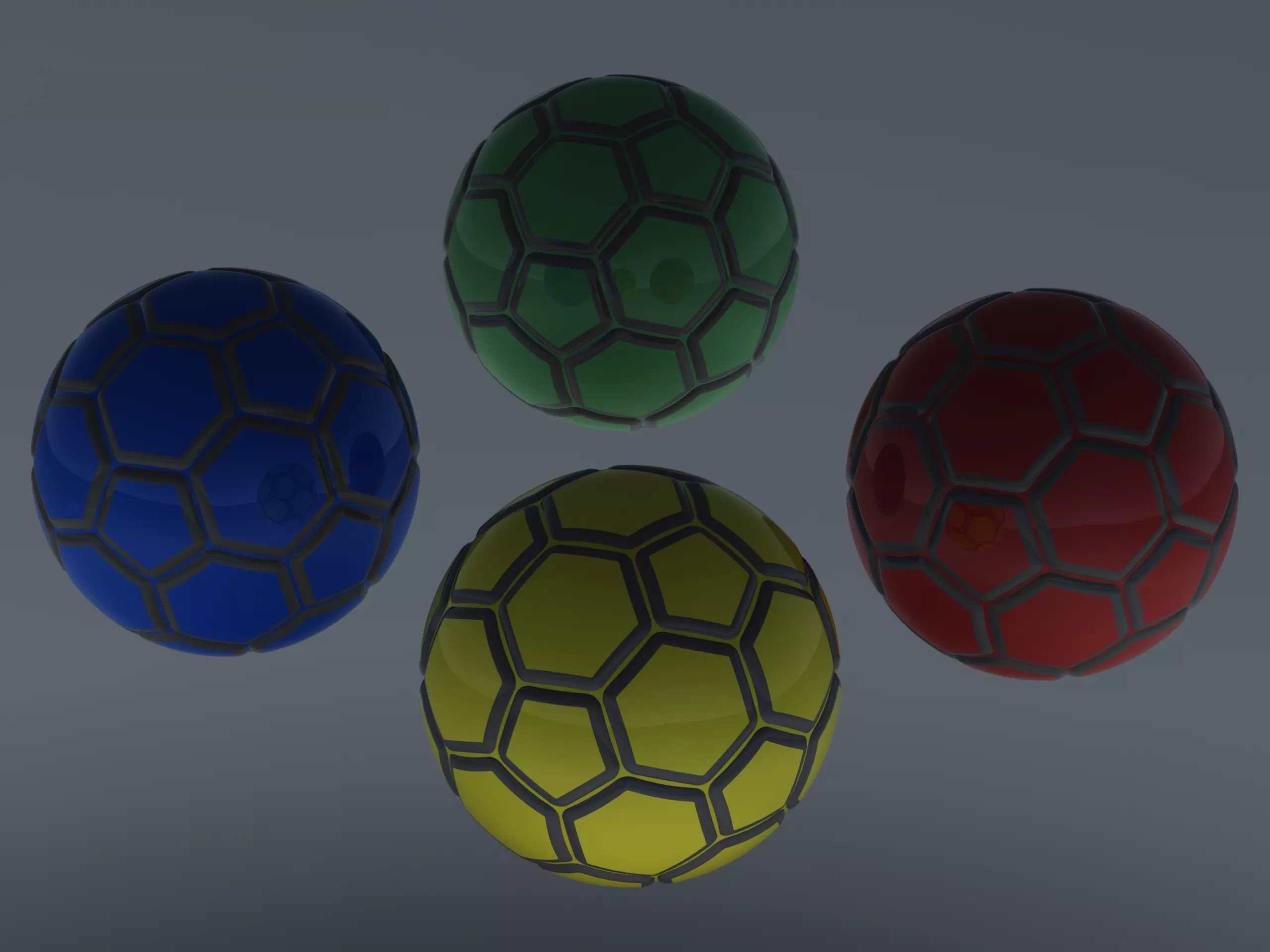 Coloured Plastic Football Ball 20 cm 3D print model_0