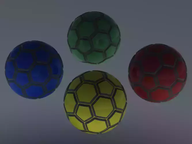 Coloured Plastic Football Ball 20 cm 3D print model