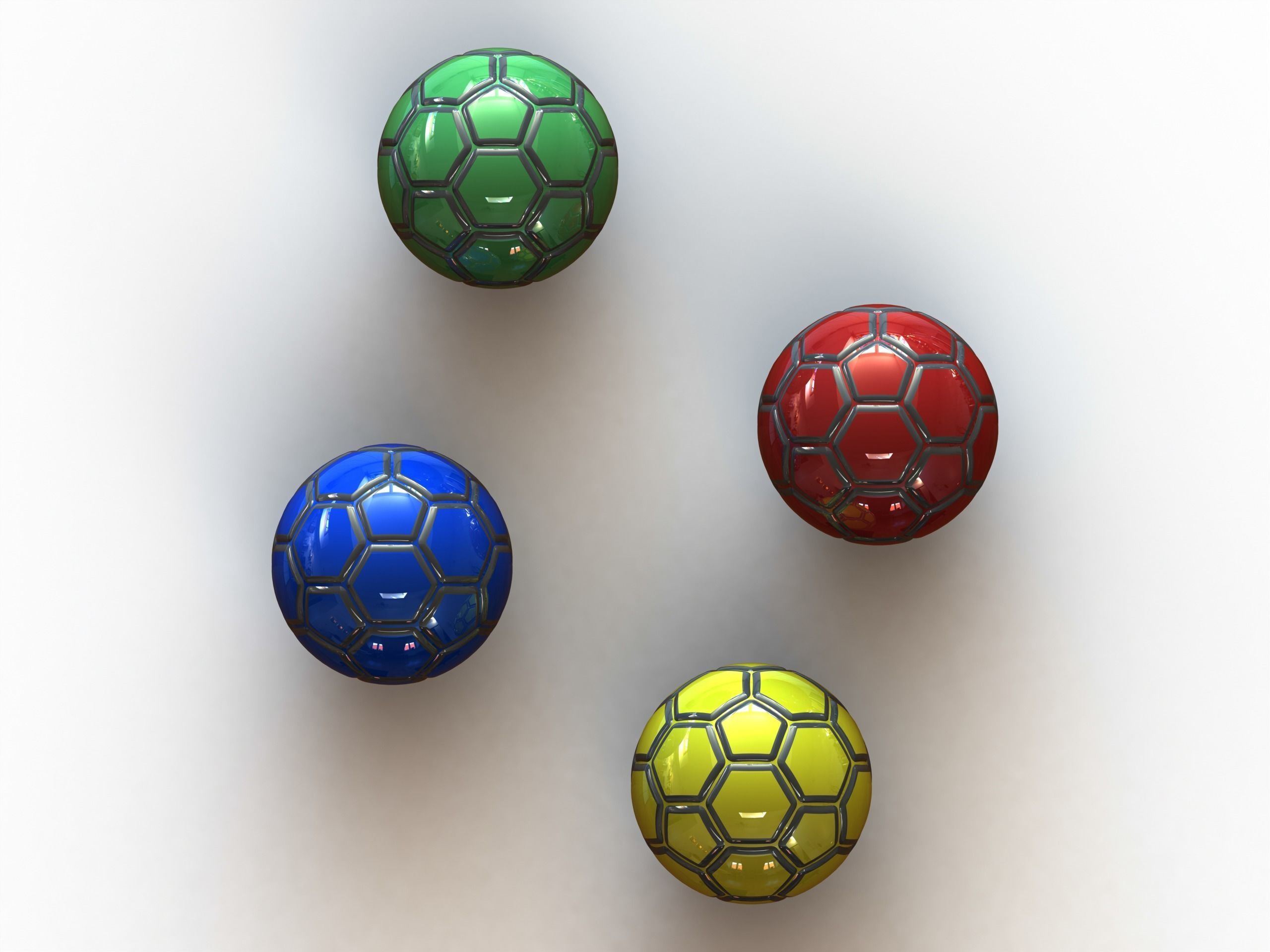 Coloured Plastic Football Ball 20 cm 3D print model_1