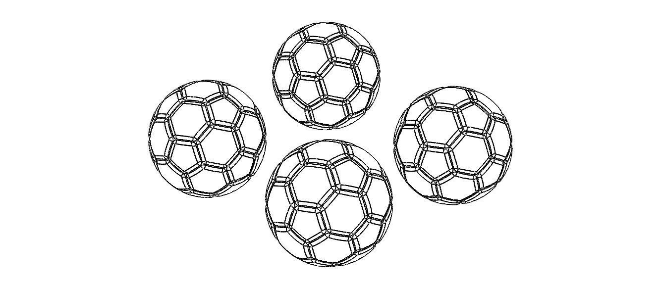 Coloured Plastic Football Ball 20 cm 3D print model_2