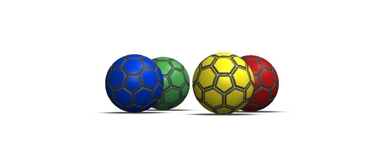 Coloured Plastic Football Ball 20 cm 3D print model_25