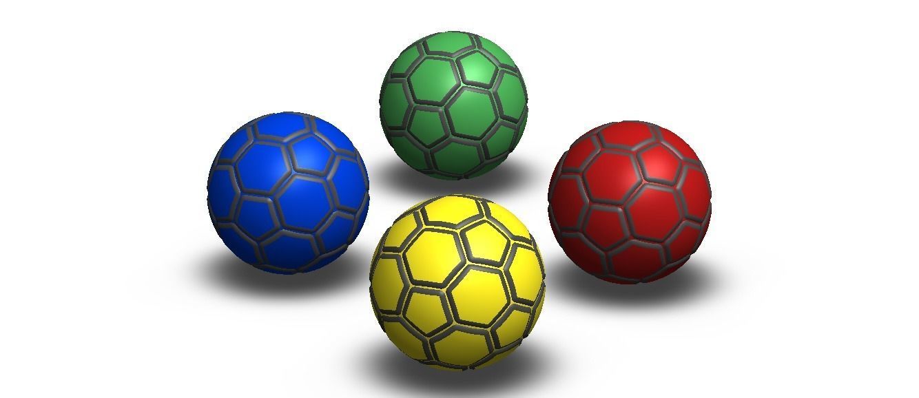 Coloured Plastic Football Ball 20 cm 3D print model_5