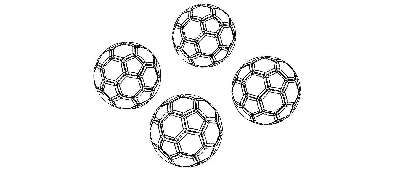 Coloured Plastic Football Ball 20 cm 3D print model_10