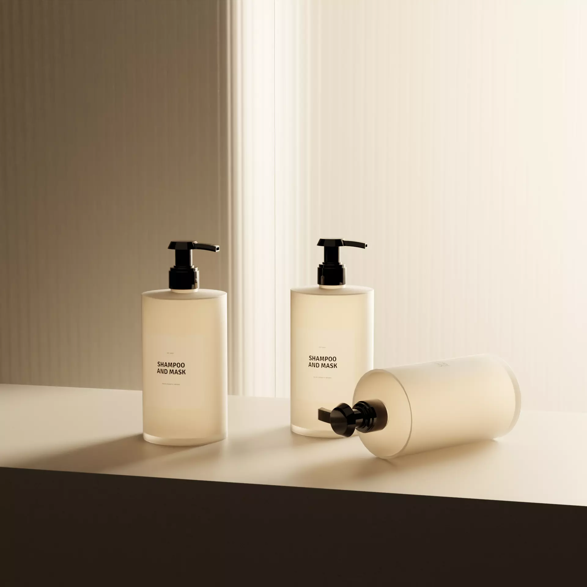 Matte glass Shampoo 3D model Low-poly 3D model