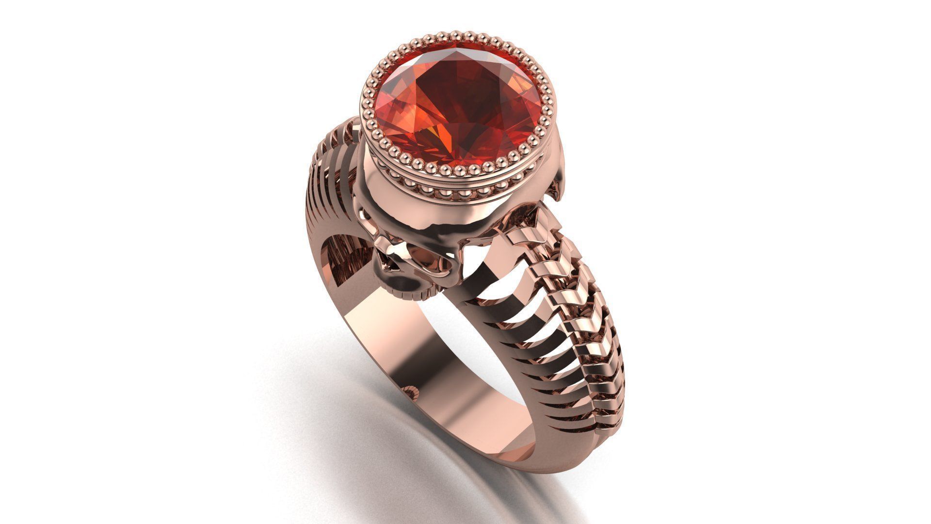 Skull ring skeleton ring 3D print model_1