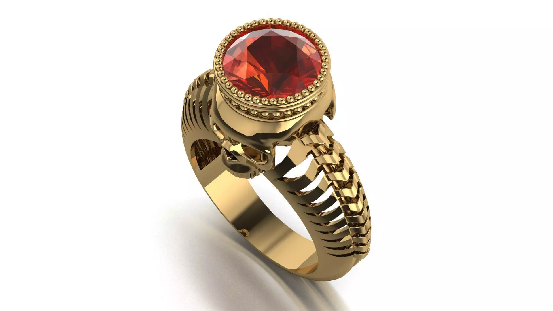 Skull ring skeleton ring 3D print model_0