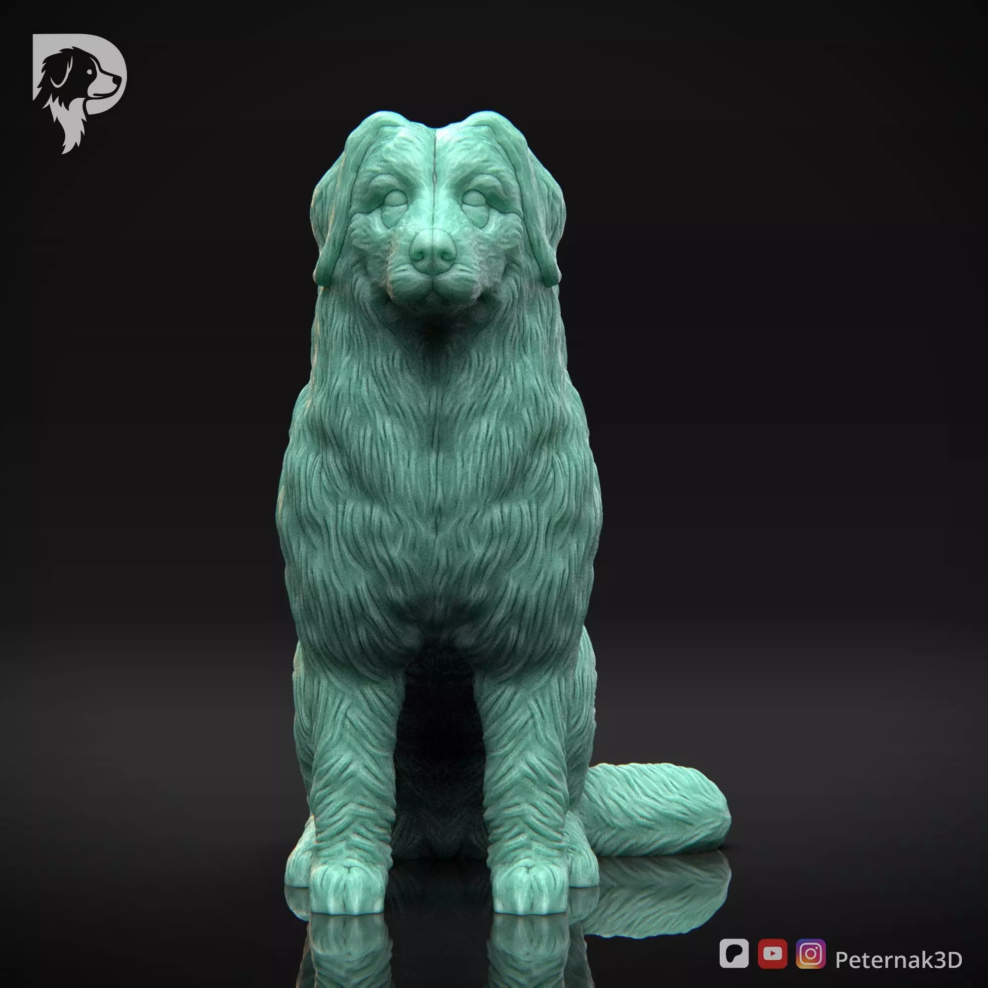 Dog 3D Print Model Bernese Mountain Dog Pose 04 Ready STL 3D print model_2