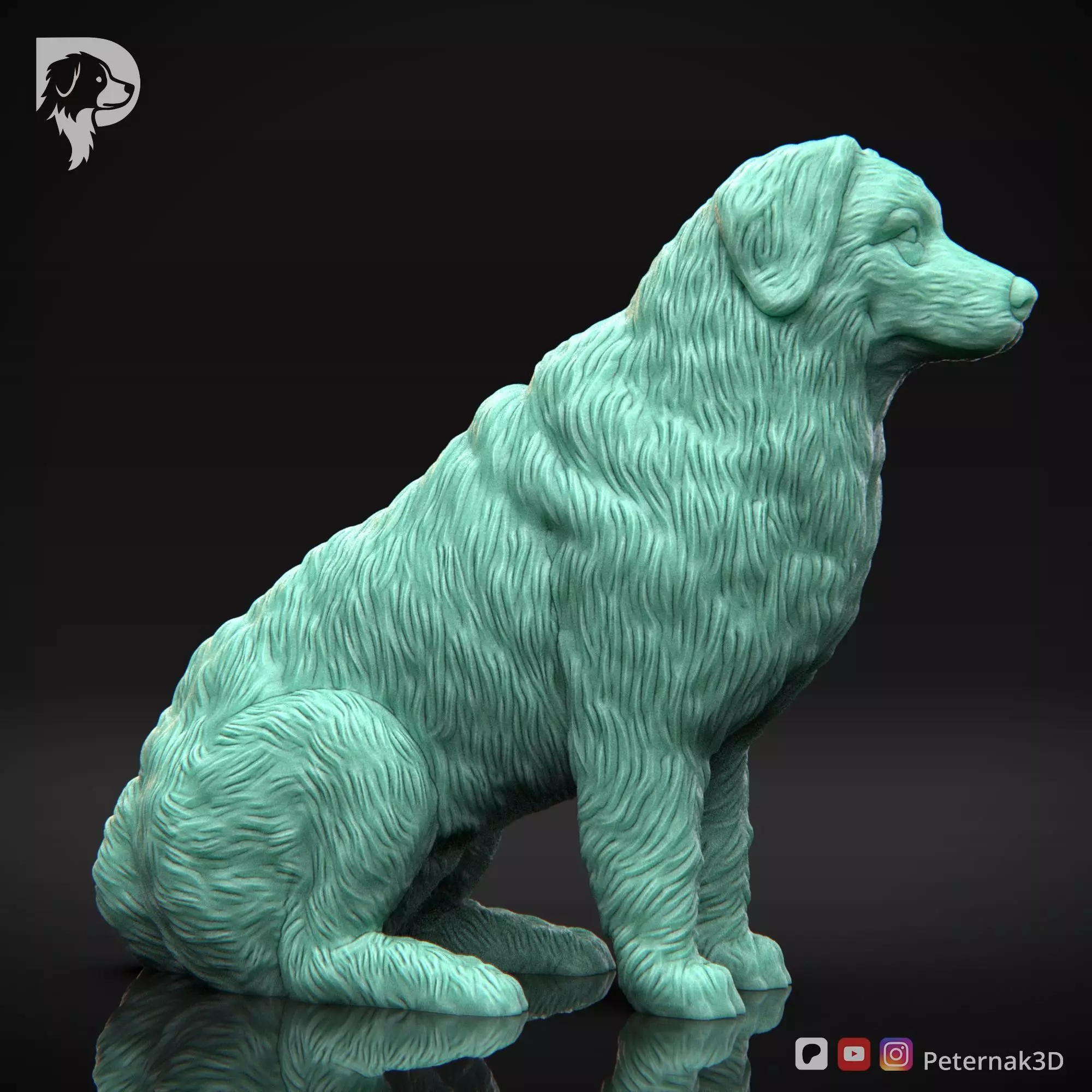 Dog 3D Print Model Bernese Mountain Dog Pose 04 Ready STL 3D print model_4