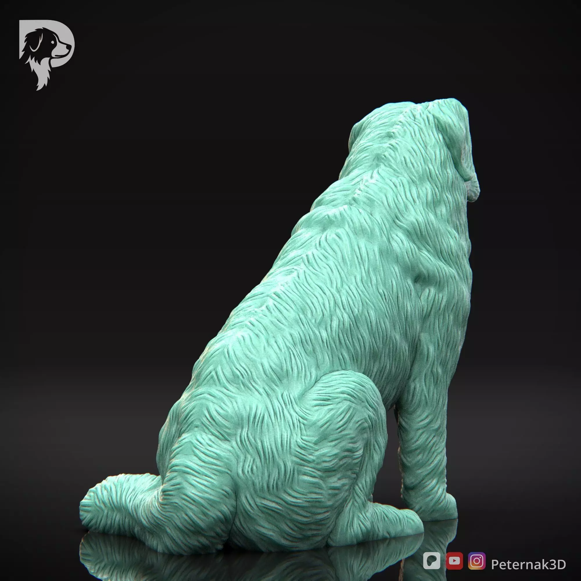 Dog 3D Print Model Bernese Mountain Dog Pose 04 Ready STL 3D print model_6
