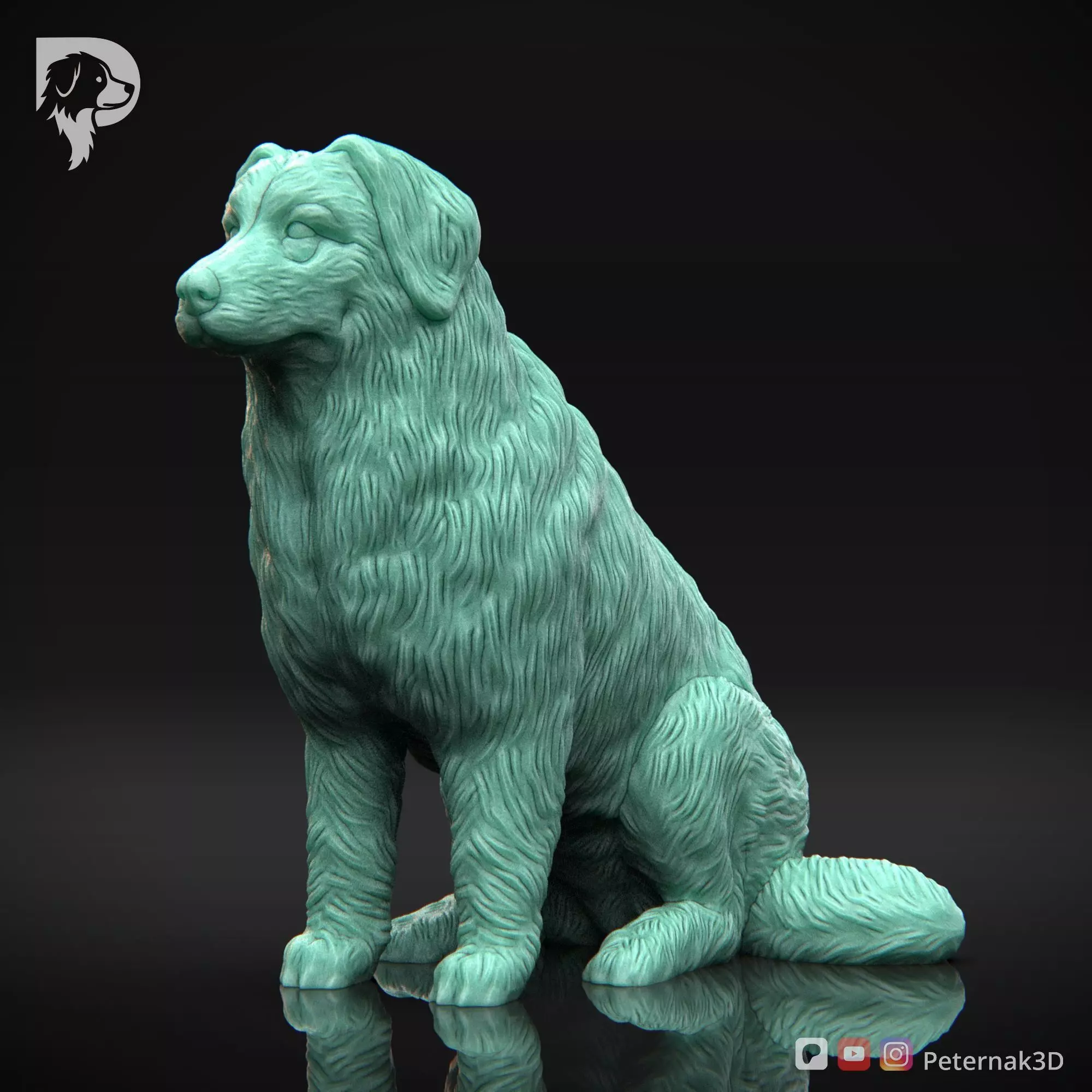 Dog 3D Print Model Bernese Mountain Dog Pose 04 Ready STL 3D print model_11
