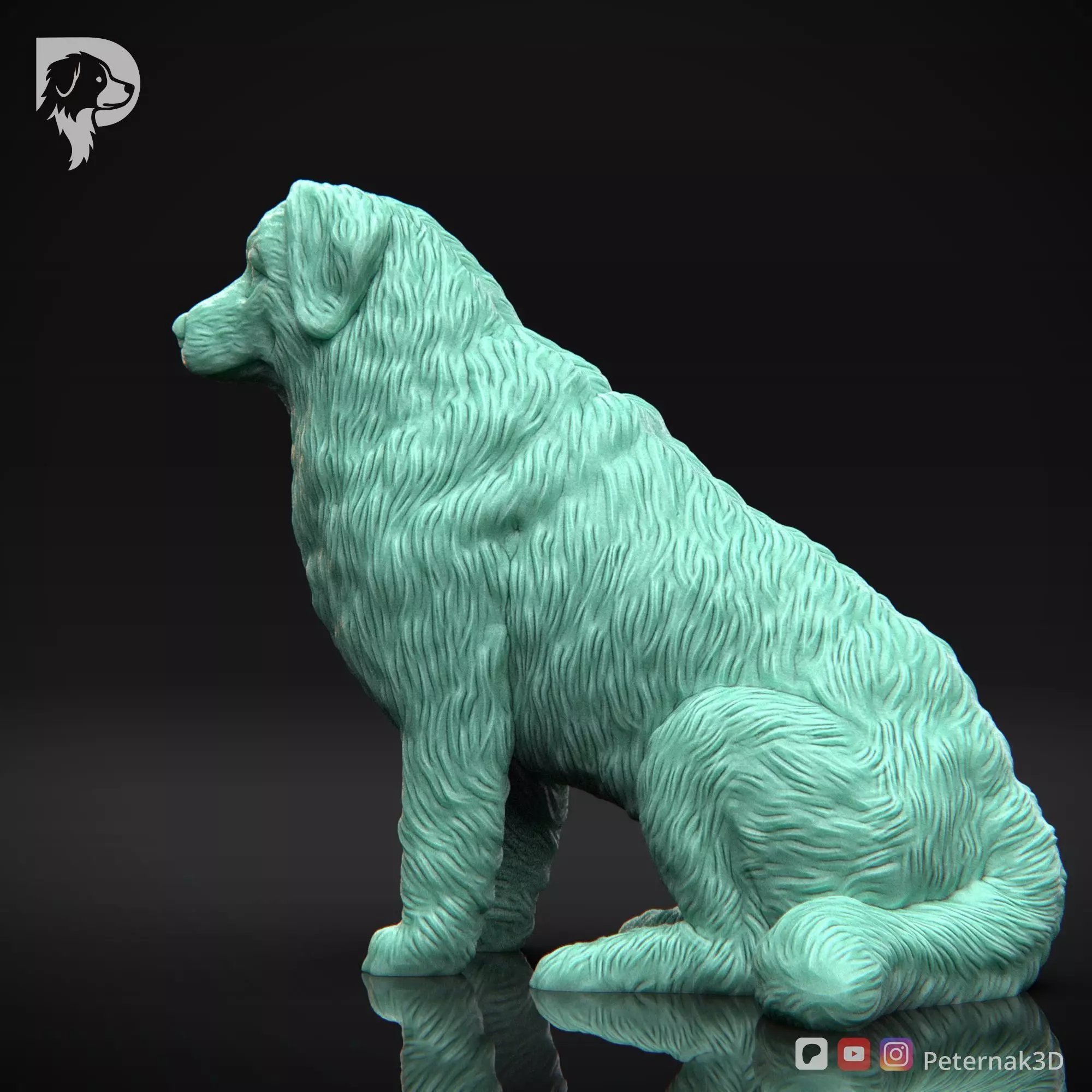 Dog 3D Print Model Bernese Mountain Dog Pose 04 Ready STL 3D print model_9