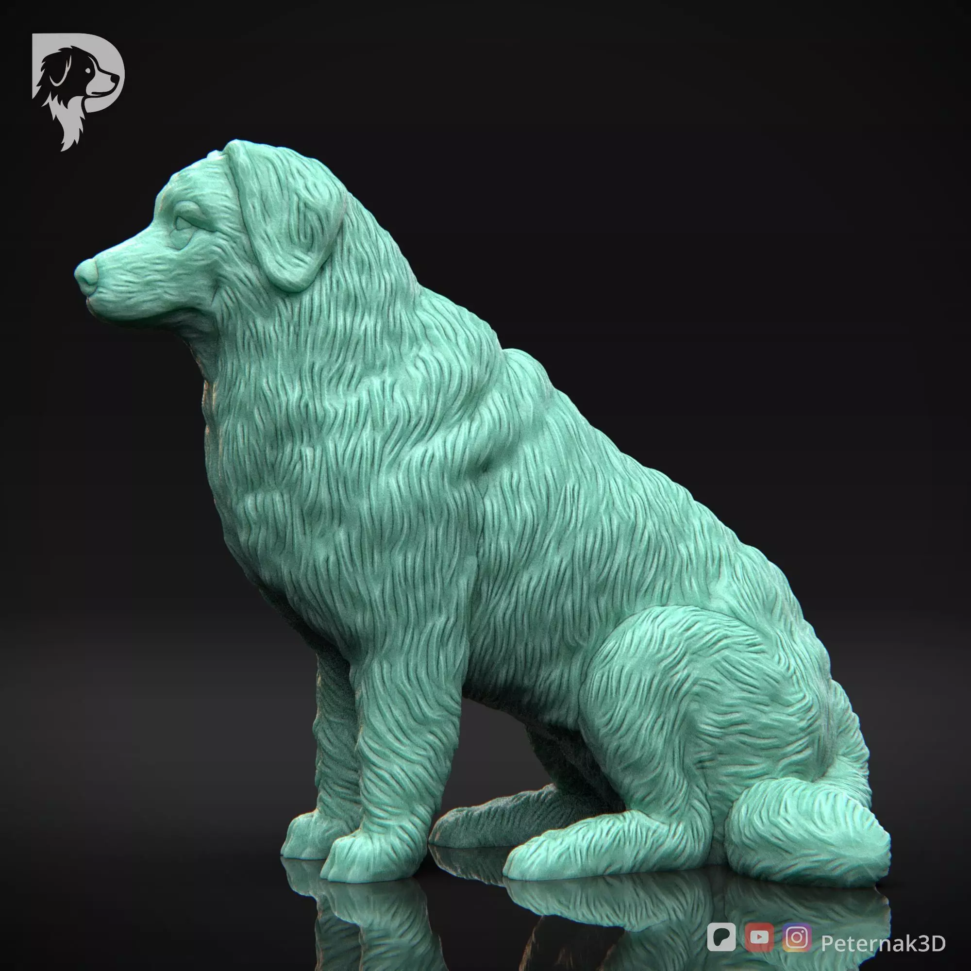 Dog 3D Print Model Bernese Mountain Dog Pose 04 Ready STL 3D print model_10